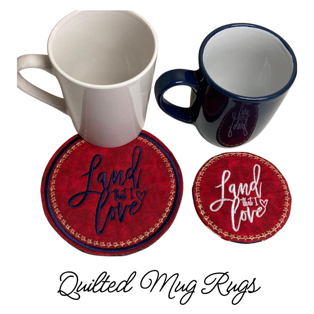 Tiny quilts, big charm! Seasonal mug rugs that make perfect gifts.