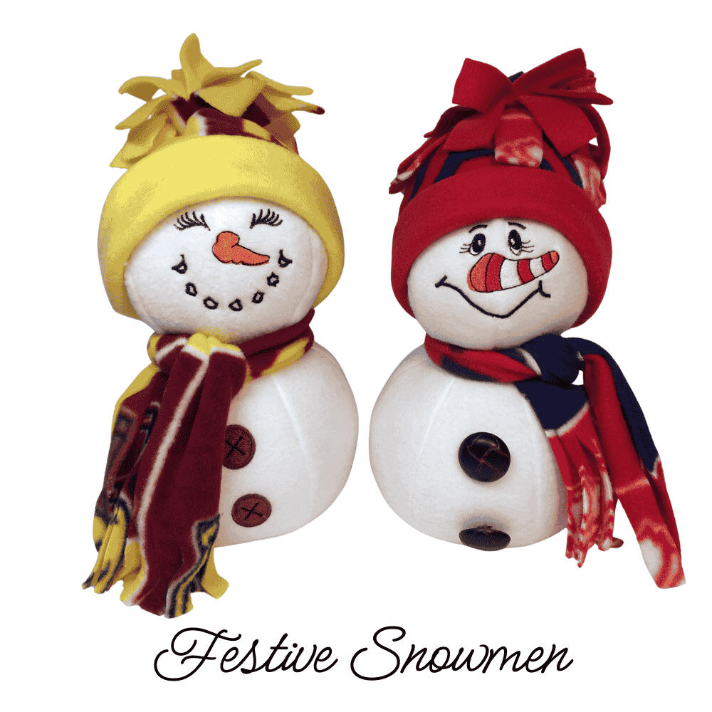 Meet your new winter buddy! This little snowman has embroidered eyes and smile, and comes dressed in a cozy hat and scarf—ready to bring some holiday cheer.