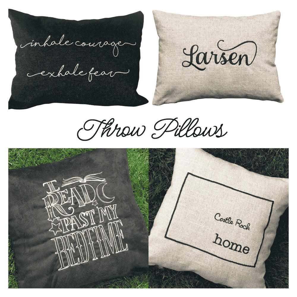 From wedding keepsakes to quirky interests, these pillows are one-of-a-kind treasures.