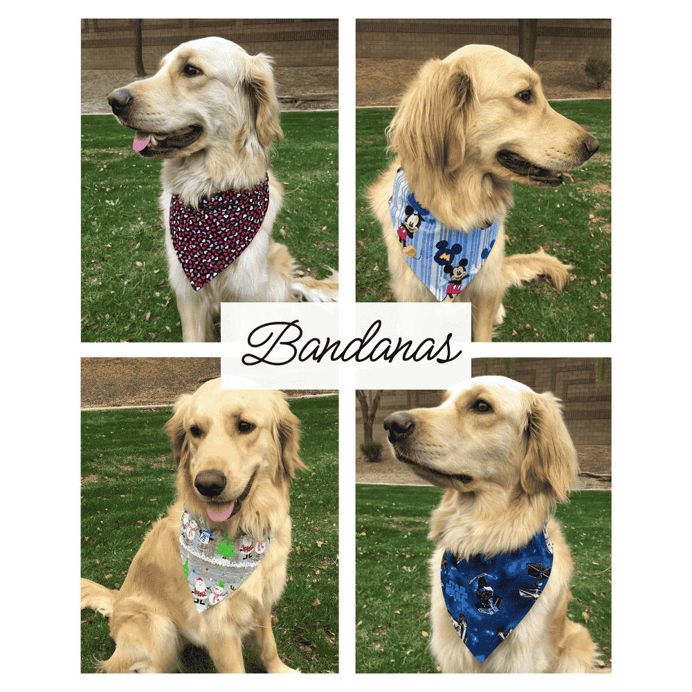 Handmade Dog Bandanas Seasonal and themed, these handmade dog bandanas are the perfect way for your pup to celebrate in style! Seasonal style for your furry friend with these cute handmade dog bandanas.